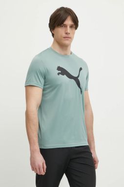 Tréningové tričko Puma Tad Essentials Solid Cat zelená farba, s potlačou, 525921