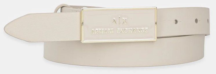 Kožený opasok Armani Exchange béžová farba, XW000967 AF13853