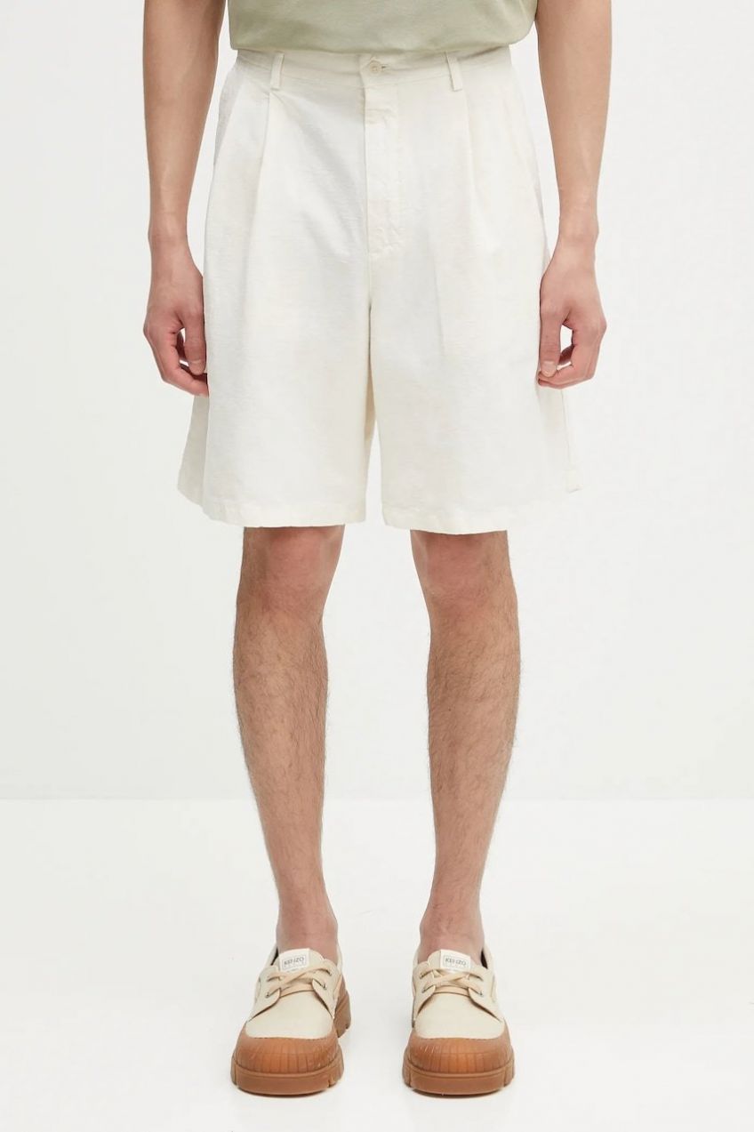 Šortky s prímesou ľanu Norse Projects Benn Cotton Linen Shorts béžová farba, N35.0617.0219