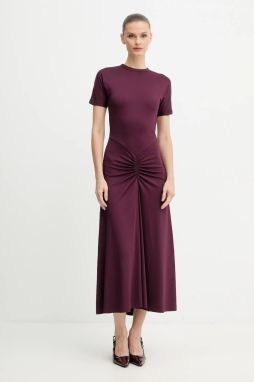 Šaty Victoria Beckham modrá farba, maxi, rovný strih, 1325JDR006476A