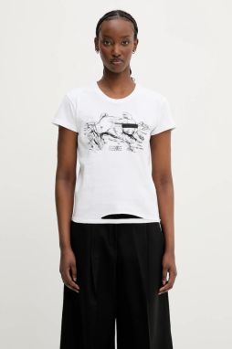Bavlnené tričko MM6 Maison Margiela dámske, biela farba, S62GD0199