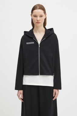 Mikina Pangaia DNA Double Jersey Zip Up Hoodie čierna farba, s kapucňou, jednofarebná, 10002361