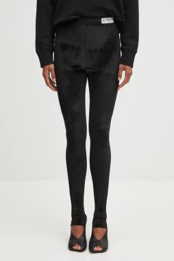 Zamatové legíny Fiorucci Velour Semi-Footed čierna farba, jednofarebné, W02FPBPA372VR01BK01