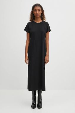 Bavlnené šaty MM6 Maison Margiela čierna farba, midi, áčkový strih, S52DD0068.M20050.900