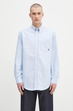 Bavlnená košeľa Drôle de Monsieur La Chemise Oxford modrá farba, voľný strih, s klasickým golierom, H.SH240.CO225