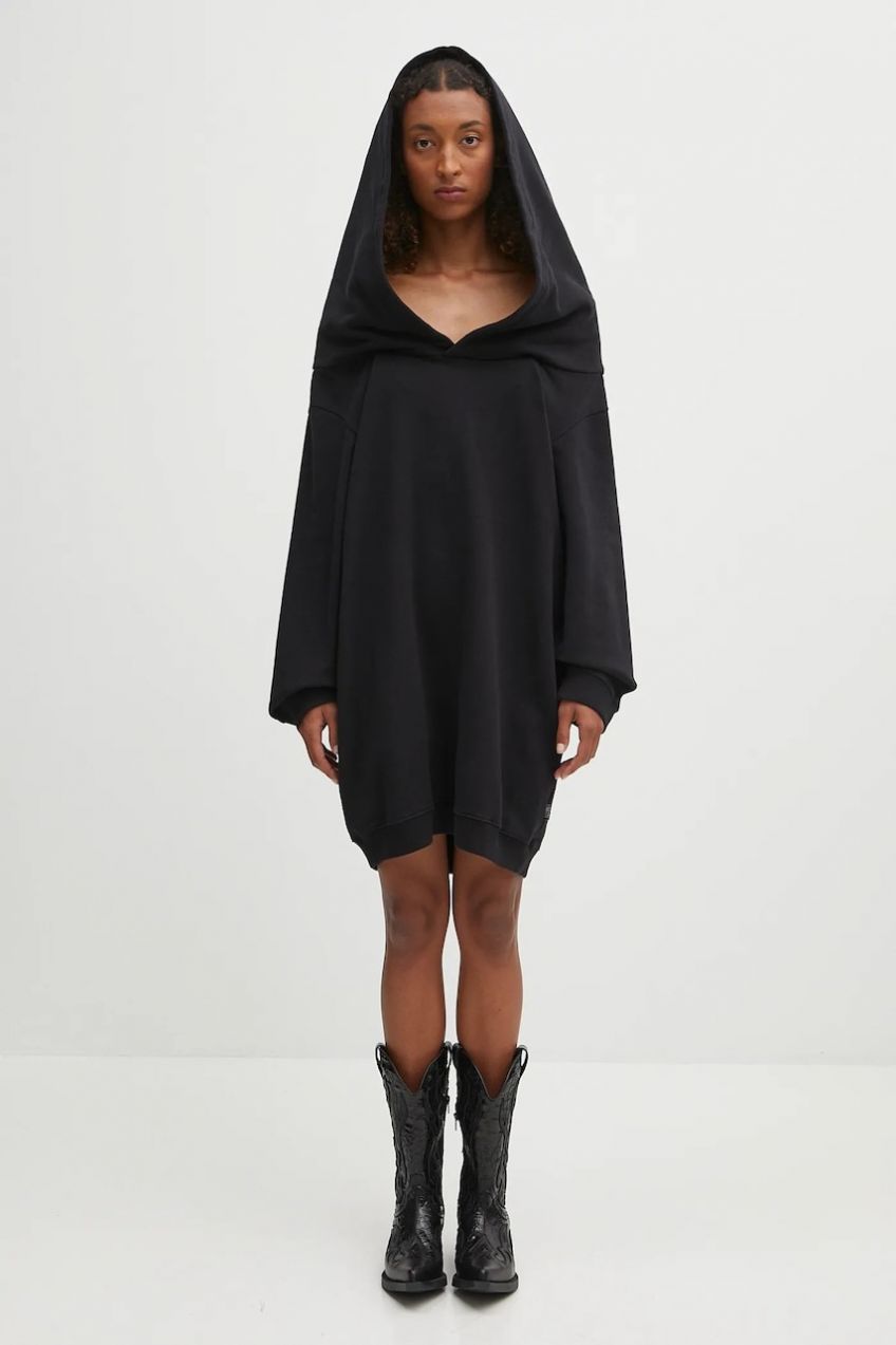 Bavlnené šaty MM6 Maison Margiela čierna farba, mini, oversize, S52DD0074.M25014.900