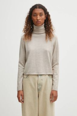 Vlnený sveter MM6 Maison Margiela béžová farba, ľahký, s rolákom, S52HA0296.M13133.806M