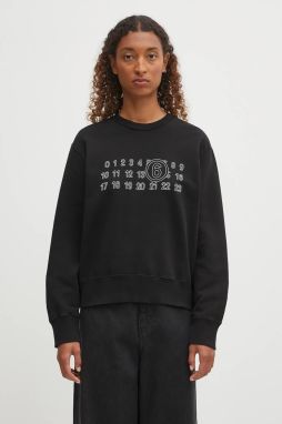 Bavlnená mikina MM6 Maison Margiela čierna farba, vzorovaná, S52GU0248.M25025.900