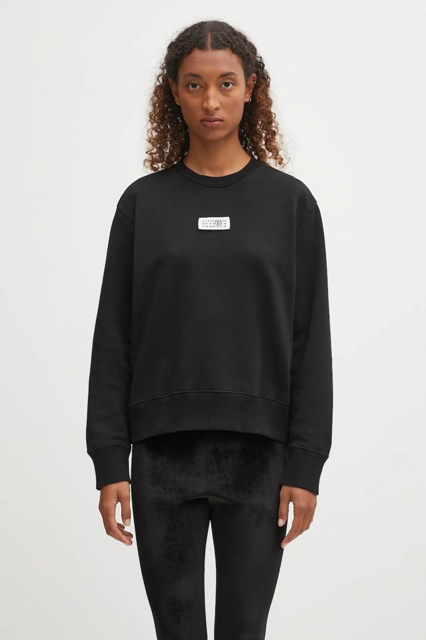 Bavlnená mikina MM6 Maison Margiela čierna farba, jednofarebná, S52GU0247.M25025.900