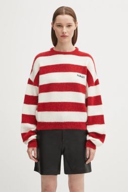 Vlnený sveter Fiorucci Cropped Alpaca červená farba, teplý, W02FPKSW448KN11RD02