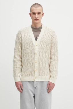 Vlnený kardigán Drôle de Monsieur Le Cardigan Torsades Bicolore béžová farba, H.CA160.WO018