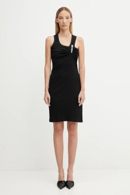 Bavlnené šaty Coperni Washing Clip Rib Dress čierna farba, midi, priliehavé, COPR192F5033