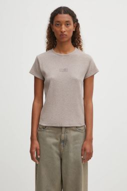 Tričko s prímesou vlny MM6 Maison Margiela béžová farba, S52GC0357.M20122.809
