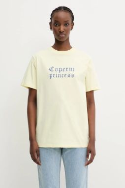Bavlnené tričko Coperni x Disney Princess dámske, žltá farba, DJS03CRF5017