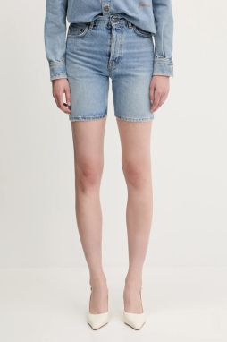 Rifľové krátke nohavice Fiorucci Bermuda Denim jednofarebné, vysoký pás, W02SMDSH316DN01DN01