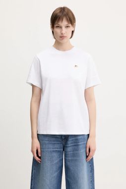 Bavlnené tričko Fiorucci Angel Patch Slim Fit dámske, biela farba, W02SPTSH101CJ01WH01