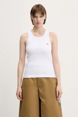 Bavlnený top Fiorucci Angel Patch Ribbed Tank biela farba, W02SPTTA324CJ01WH01