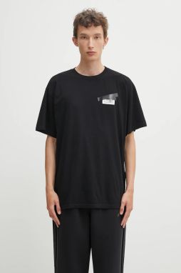 Bavlnené tričko MM6 Maison Margiela pánske, čierna farba, s nášivkou, SH2GC0030.M20048.900