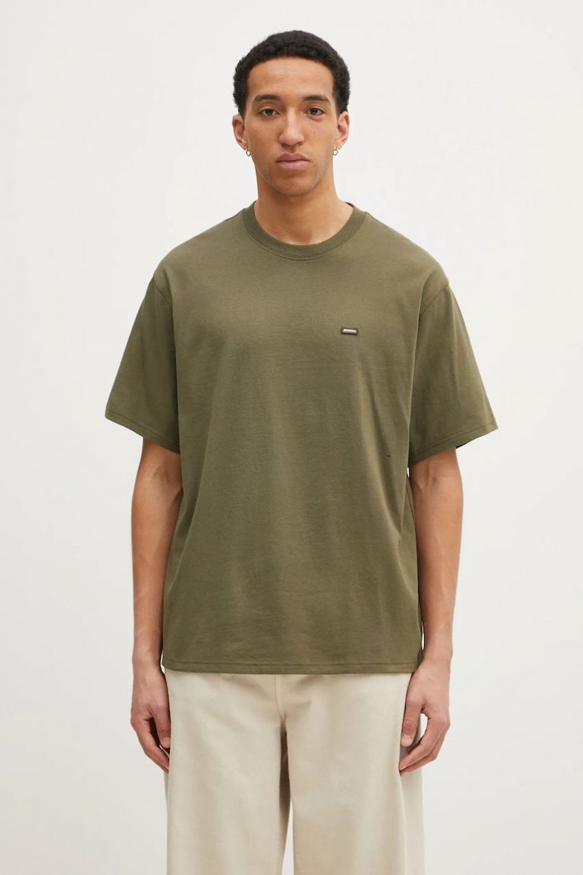 Bavlnené tričko Dickies Clancy Heavyweight Tee Ss Military Gr pánske, zelená farba, jednofarebné, DK0A4Z4LMGR1