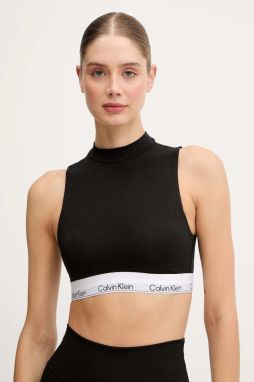 Top Calvin Klein Underwear čierna farba, s polorolákom, LV00QF8383