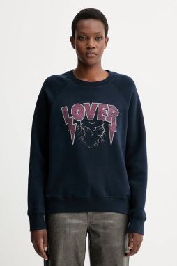 Mikina ZADIG&VOLTAIRE tmavomodrá farba, vzorovaná, JWSS01677
