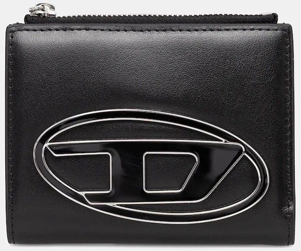 Kožená peňaženka Diesel 1DR 1DR BI-FOLD ZIP II čierna farba, X09888.PR818
