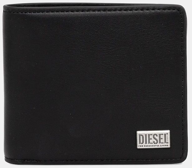 Kožená peňaženka Diesel BISCOTTO BISCOTTO BI FOLD COIN čierna farba, X10420.PR227