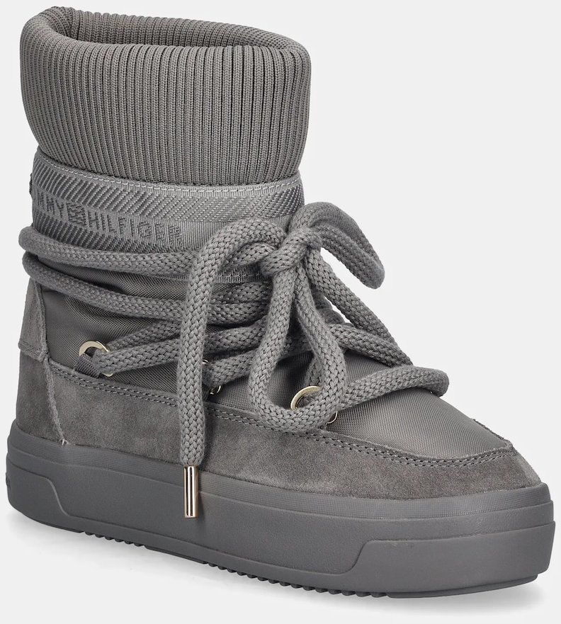 Snehule Tommy Hilfiger LOGOTAPE SNOWBOOT WARM šedá farba, FW0FW08998