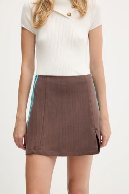 Sukňa adidas Originals Tailored Skirt hnedá farba, mini, áčkový strih, JX5305