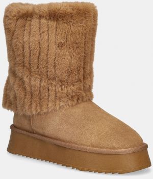 Semišové snehule GOE hnedá farba, SS2N4308 BROWN