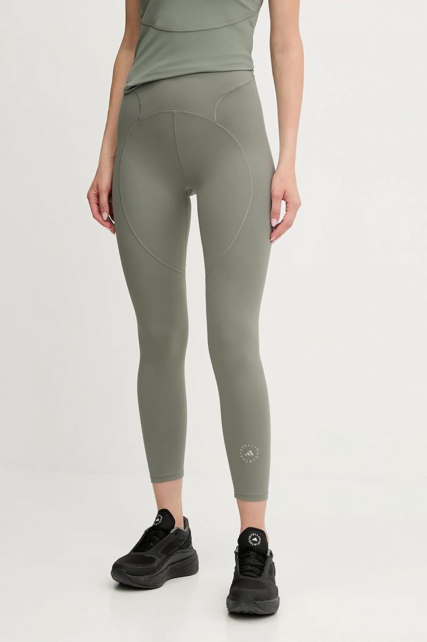 Tréningové legíny adidas by Stella McCartney Tpr 7/8 zelená farba, jednofarebné, JW4555