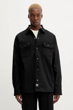 Košeľa Dickies čierna farba, regular, s klasickým golierom, DK0A8673