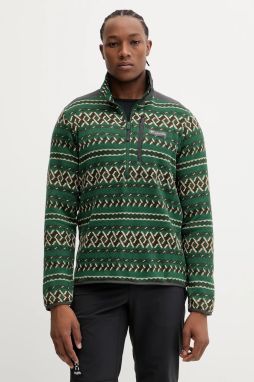 Outdoorová mikina Columbia Sweater Weather zelená farba, vzorovaná, 2097741