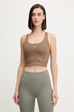 Tréningový top adidas by Stella McCartney hnedá farba, JW1998
