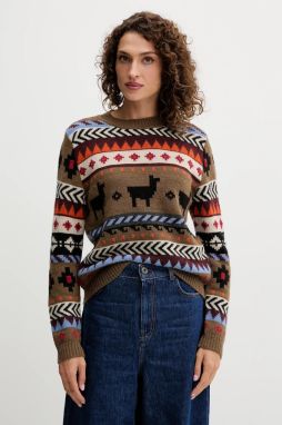 Sveter s prímesou vlny a alpaky Weekend Max Mara QUIRITE hnedá farba, ľahký, 2525366302600