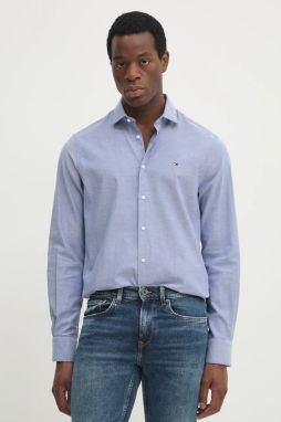 Bavlnená košeľa Tommy Hilfiger pánska, slim, s talianskym golierom, MW0MW37597