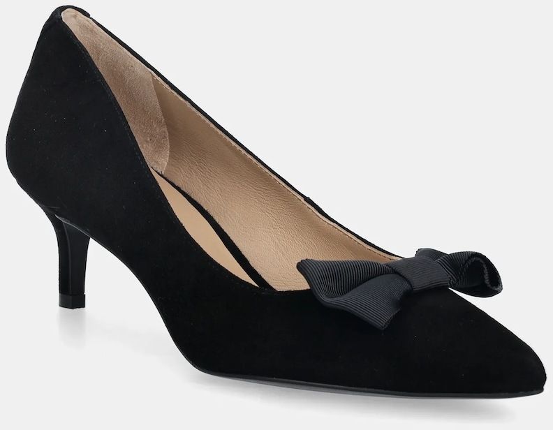 Semišové lodičky Lauren Ralph Lauren Adrienne Bow čierna farba, 802980116001