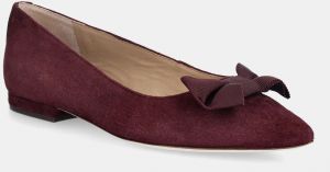 Semišové baleríny Lauren Ralph Lauren Londyn Bow červená farba, 802955323004