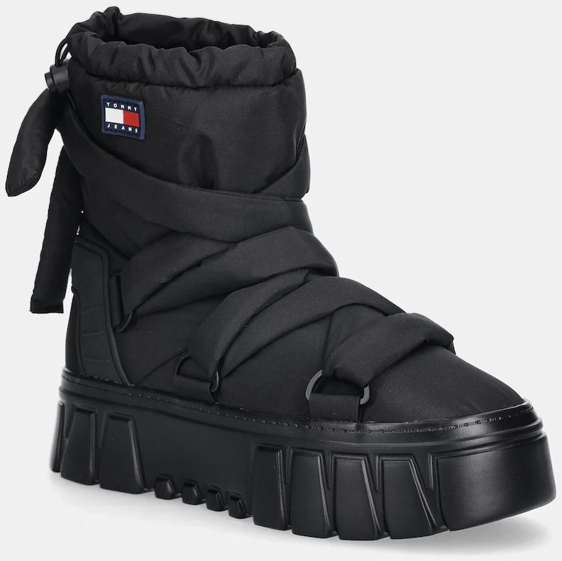 Snehule Tommy Jeans TJW CHUNKY SNOW BOOT NYLON čierna farba, EN0EN02842