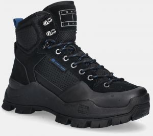 Topánky Tommy Jeans TJM HYBRID BOOT čierna farba, EM0EM01633