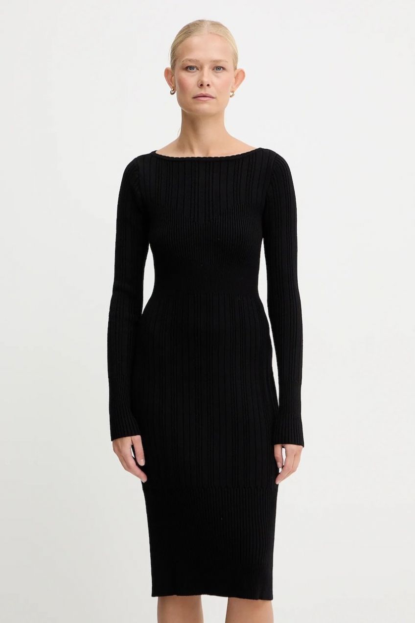 Šaty Twinset čierna farba, mini, priliehavé, 252TT3220