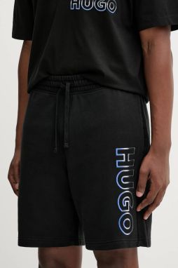 Bavlnené šortky Hugo Blue čierna farba, 50549134
