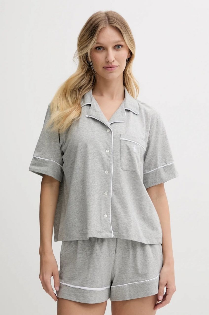 Pyžamo Polo Ralph Lauren dámske, šedá farba, 4P0231