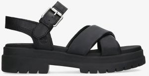 Kožené sandále Timberland London Vibe čierna farba, na platforme, TB0A2QVJ0151
