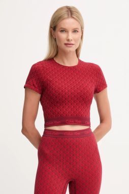 Tričko Calvin Klein Underwear dámske, bordová farba, LV00QF8487