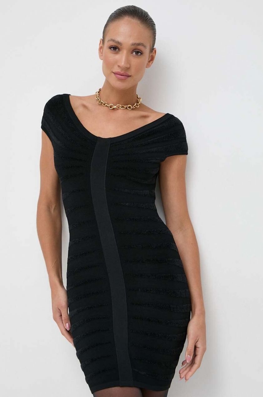Šaty Marciano Guess PORSHA čierna farba, mini, priliehavé, 4RGK65 5806Z
