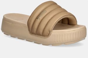 Šľapky Puma Karmen Slide Puffy Wns dámske, béžová farba, na platforme, 400679