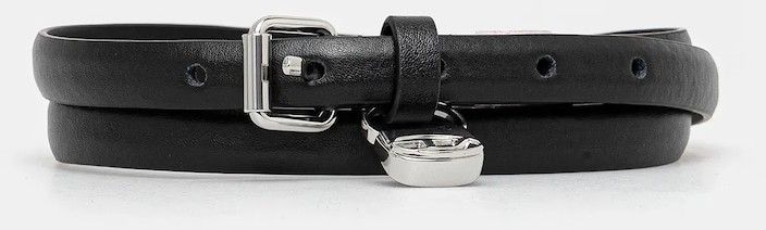 Kožený opasok Diesel DIESEL LOGO B-CHARM HIP čierna farba, X09973.PR227