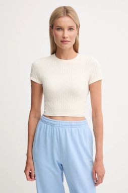Tričko Calvin Klein Underwear dámske, béžová farba, LV00QS7546