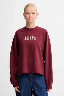 Mikina Levi's bordová farba, s nášivkou, 003RE